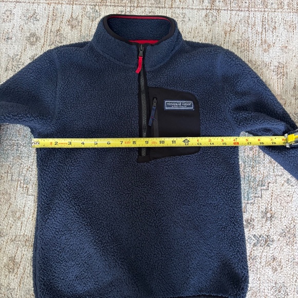 Vineyard Vines Boys Sherpa 1/2 Zip Jacket Pullover Size S (8-10) Navy - Picture 4 of 7